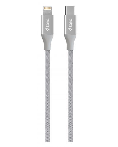 Кабел ttec - AlumiCable, USB-C/Lightning, 1.5 m, сив - 1